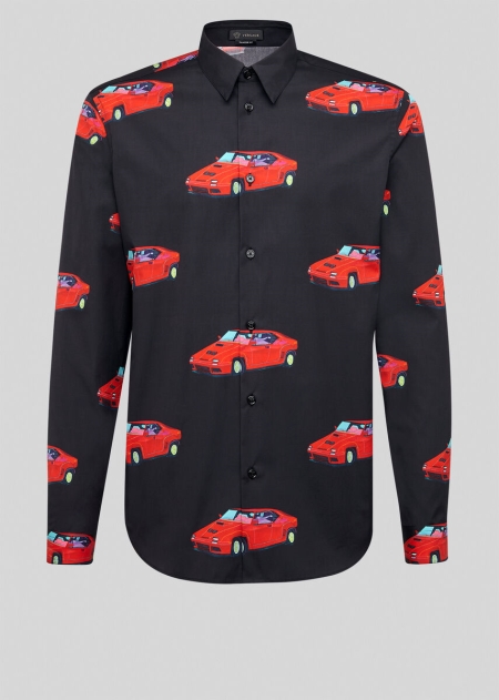 Versace Race Car Print Skjorta Herr - 673542YMI